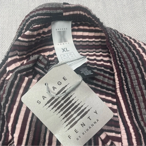 Savage x Fenty SET Thicc Rib Cami and Booty Short in Fine Wine Purple Line Werk - Picture 7 of 14